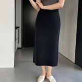 Women Knitted Skirt Autumn and Winter Knitting Straight Skirt Sheath Skirt