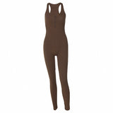 Women Jumpsuit Summer Slim-Fit Zipper Overalls