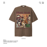 American vintage street T-shirt pure cotton retro men's and women's summer loose