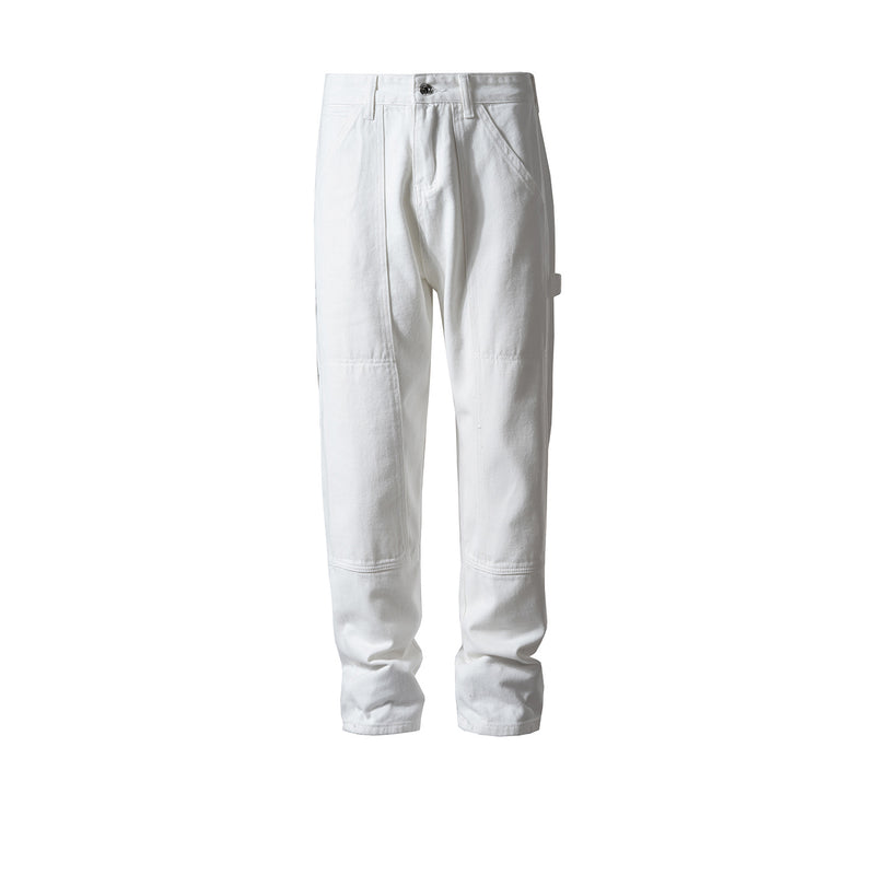 MIJKO Men's Vintage Pants MIJKO autumn and winter trousers men's and women's black and white jeans