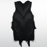 Women Evening Dress Sexy Tassel Formal Dress V-neck Bandage One-Piece Dress