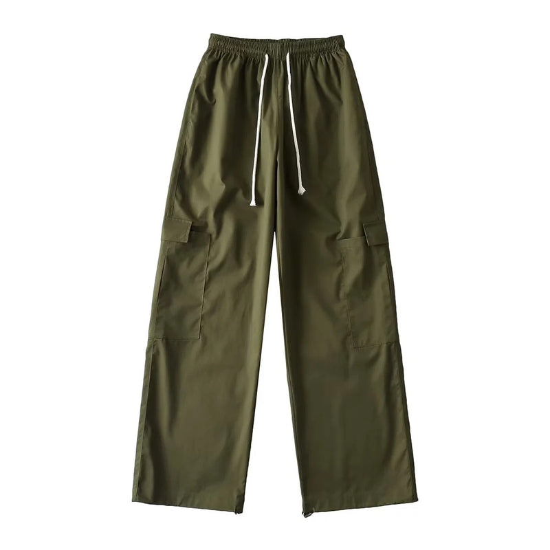 Women Sweatpants Cargo Pants Retro Loose Wide Leg Casual Trousers