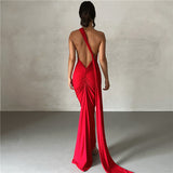 Women Dresses Summer Sexy Backless Sheath Slim-Fit Evening Dress Dress (Bla0420)