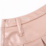 Women Skirt Glossy Pleated Skirt Girls' A- line Skirt