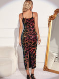 Women Evening Gown Sexy Sling Vintage Party Sequins Dress