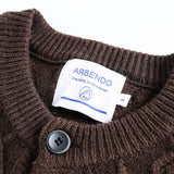 Unisex Winter Cotton Coat Twist round Neck Knitted Sweater Vintage Cardigan Sweater