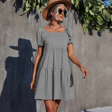 Women Dress Knitted Square Collar Dress