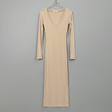 Women Dresses V-neck Long-Sleeve Dress Sheath Dress