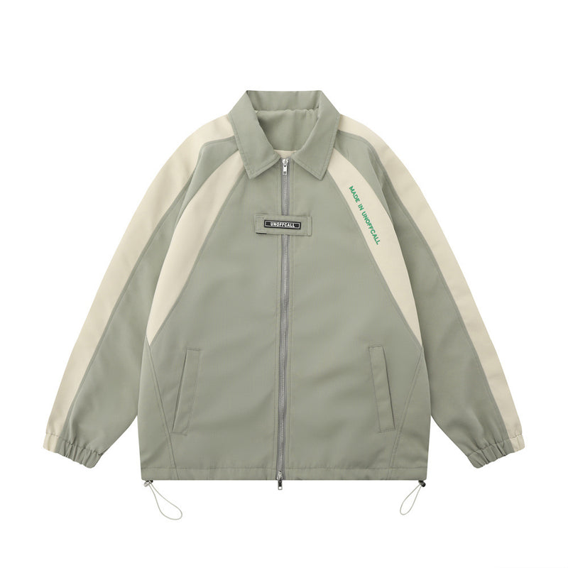 Men Jacket Coat Stitching Racing Suit Jacket Men's Autumn and Winter Loose Casual