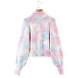 Women Sweater Knit Women's Gradient Zipper Sweaters Cardigan Loose