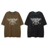 Men T Shirt Graffiti Printing Distressed Short Sleeve T-shirt