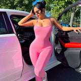 Women Jumpsuit Summer Sexy Backless Slim Fit Suspender Jumpsuit