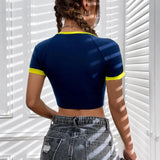 Women T-shirt Simple Printed T-shirt Slim Top