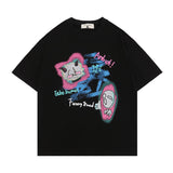 Men T Shirt Graffiti Short Sleeve T-shirt Men and Women Loose Couple Casual Tee