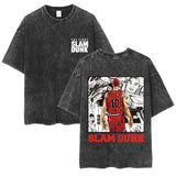 SLAM DUNK washed old cotton t-shirt printed short-sleeved undershirt
