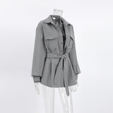 Women Trench Coat Vintage Woolen Coat Autumn and Winter Loose