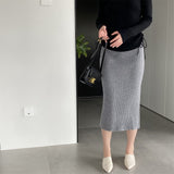 Women Knitted Skirt Autumn Knitted Skirt Hip Skirt