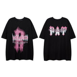 Men T Shirt Alphabet Graffiti Print Couple Short Sleeve T-shirt