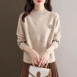 Women Knitted Pullover Short Sweater Autumn Knitted Long Sleeve Autumn and Winter