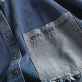 Women Jacket Loose Retro Leisure Washed-out Shirt Coat