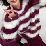 Women Knitwear Autumn and Winter Striped Sweater Loose Sweater