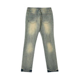 Men Jeans Ripped Straight Jeans Men and Women Loose Slim Trousers