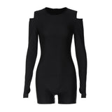 Women Jumpsuit Spring Slim-Fitting Back Long-Sleeve Zipper Jumpsuit