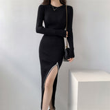 Women Maxi Dress Spring and Autumn Knitted Dress