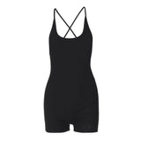 Women Jumpsuit Spring Sexy Backless Lace up Slim Fit Bodysuit