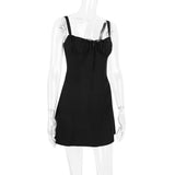 Women Dresses Sexy Lacing Slim Fit Skirt Sling Dress (Bla0420)