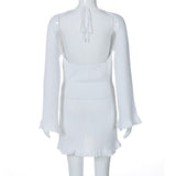 Women Dresses Sexy Hollow-out Backless Sheath Fishtail Dress