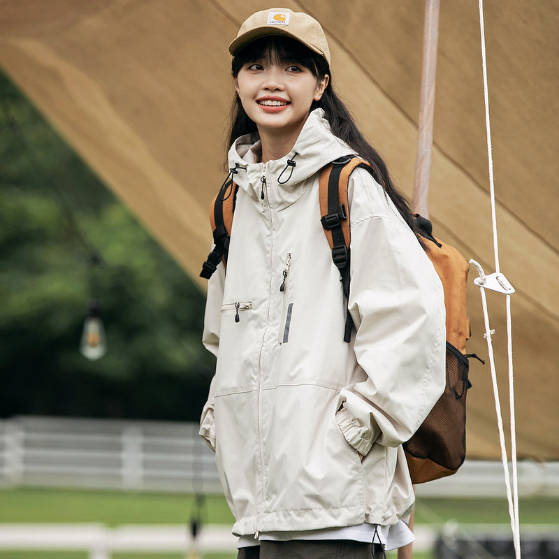 Unisex Jacket Autumn Windproof Hood Coat