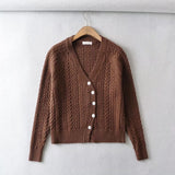 Women Sweater Knitwear Slim Fit Short Cardigan Long Sleeve Sweater