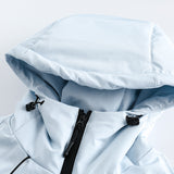 Unisex Winter Cotton Coat Zipper Pocket Decorative Hooded down Jacket Retro Loose down Jacket
