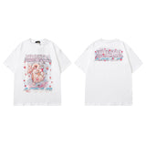 Men T Shirt Floral Print Crew Neck Couple T-shirt