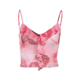 Women Tops Jf24072 Summer Slim Fit Vest Mesh Camisole Top