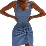Women Dresses Spring Short Skirt Denim Dress (Csm202403)