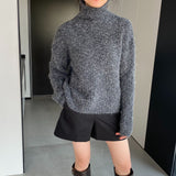 Women Winter Knitted Sweater Loose-Fitting Long Sleeve Sweater Sweater 1t8849