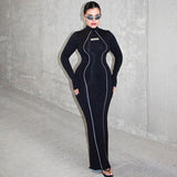 Women Dresses Spring round Neck, Slim-Fit, Long-Sleeved Dress