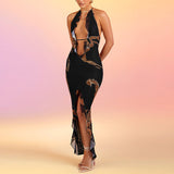 Women Dresse Sexy Backless Long Skirt Hip Skirt