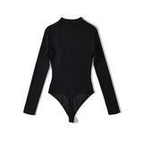 Women Sweater Knitwear Autumn Hollow-out Cross Pullover Long Sleeve round Neck Slim Knitted Jumpsuit
