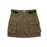 Women Skirt Multi-Pocket Workwear Skirt