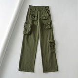 Women Sweatpants Workwear Denim Trousers Casual Pants Straight