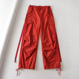 Women Sweatpants Multi-Pocket Elastic Ankle-Tied Dance Casual Pants Sweatpants