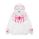 Men Hoodie Spider-Man Couple Hoodies Hiphop Zipper Cardigan Hoodie