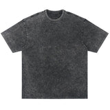 Women T-shirt Distressed round Neck Short Sleeve T-shirt Hip Hop Loose Casual Top