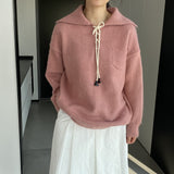 Women Winter Knitted Sweater Crew Neck Thick Sweater Winter Loose-Fitting Long Sleeve Sweater R8826