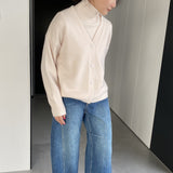 Women Knitted Two-Piece Set Turtleneck Vest Cardigan Knitted Two-Piece X3050