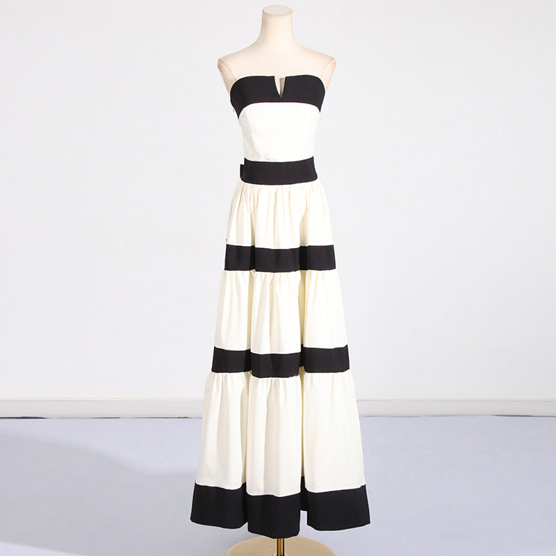 Women Dresses Spring Striped Bow Dress (Qymy0409)