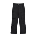 Men Sweatpants Mechanical Style Multi-Pocket Zipper Overalls